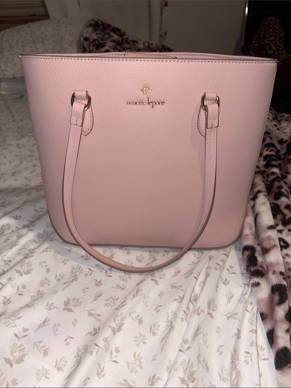 kate spade Pink Pebbled Leather Tote with Gold Hardware